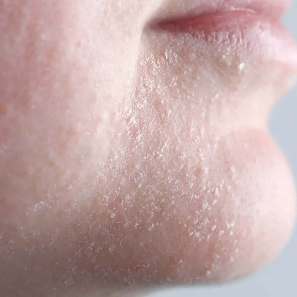 close up of severely dry flakey skin