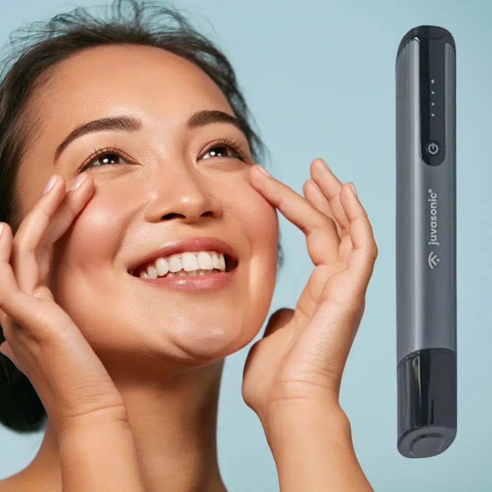 asian woman enjoys the smooth skin from her juvasonic advanced serum infusion facial in los gatos at the skin maven